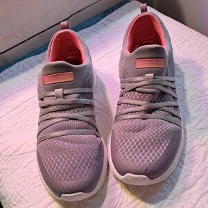 Skechers Gray & Pink Slip on Sneakers Size 9